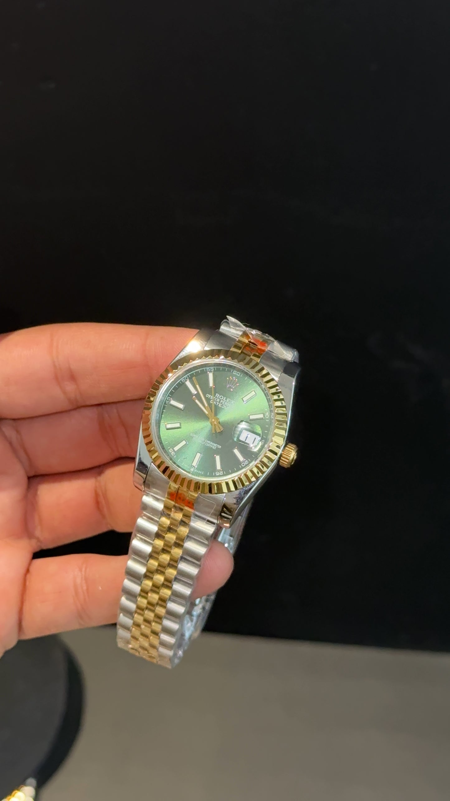 DateJust | 36mm | Gold Two Tone | Green Dial