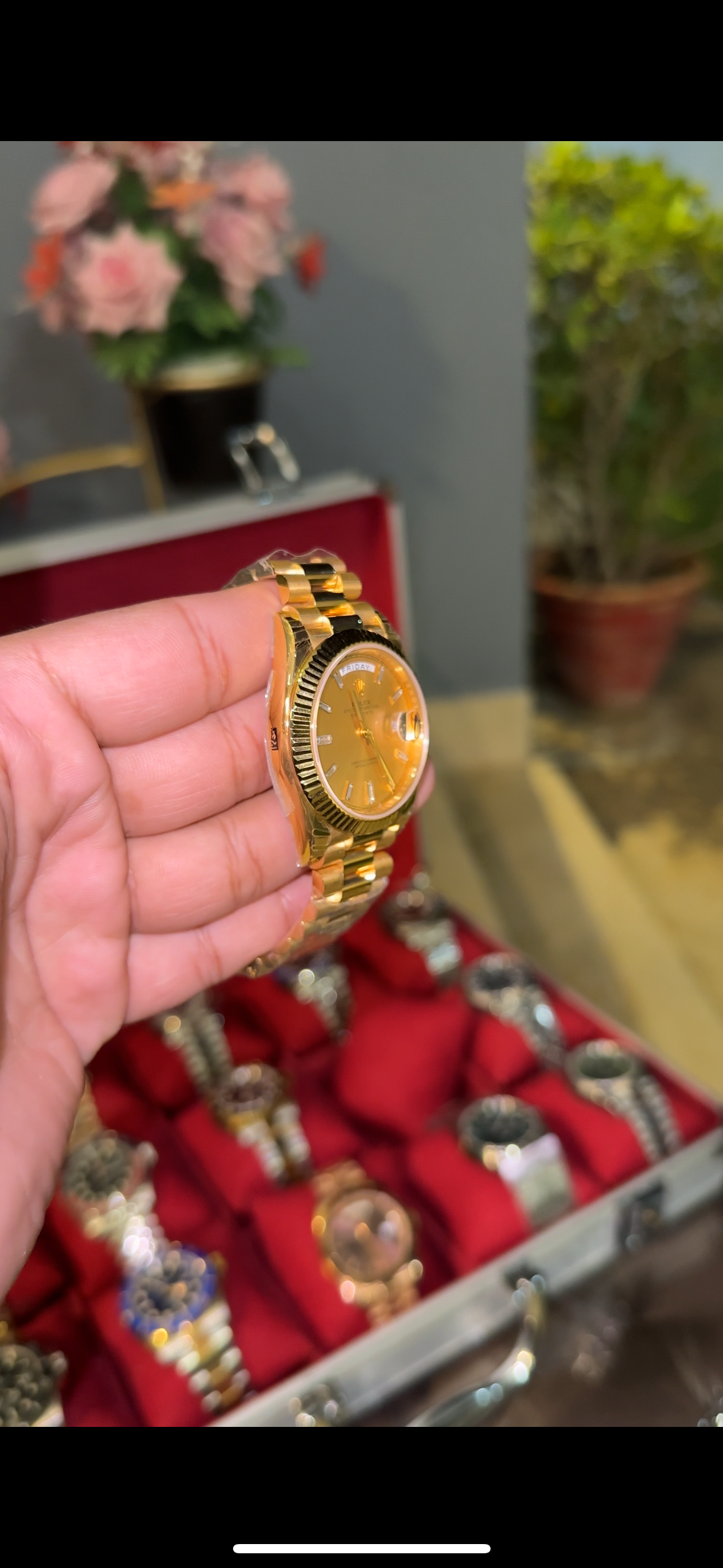 Premium Daydate | Gold Chain | Gold Dial