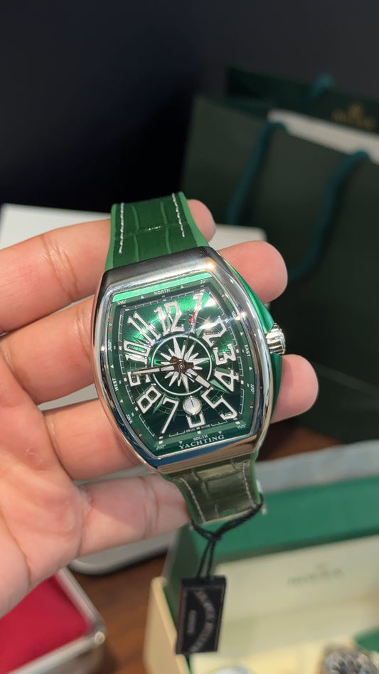 Premium Franck Muller | Leather | Silicone Strap | Green Dial
