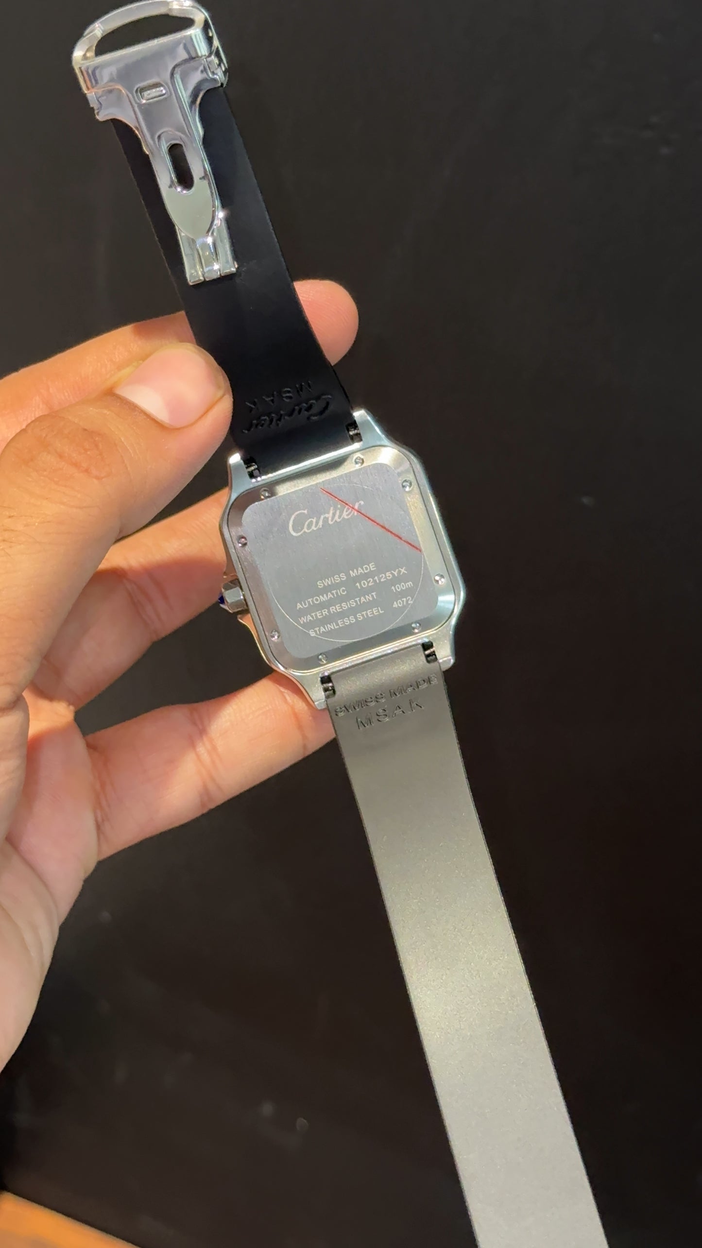 Cartier Santos | Silver Case | Black Strap | Green Dial - twentyfour