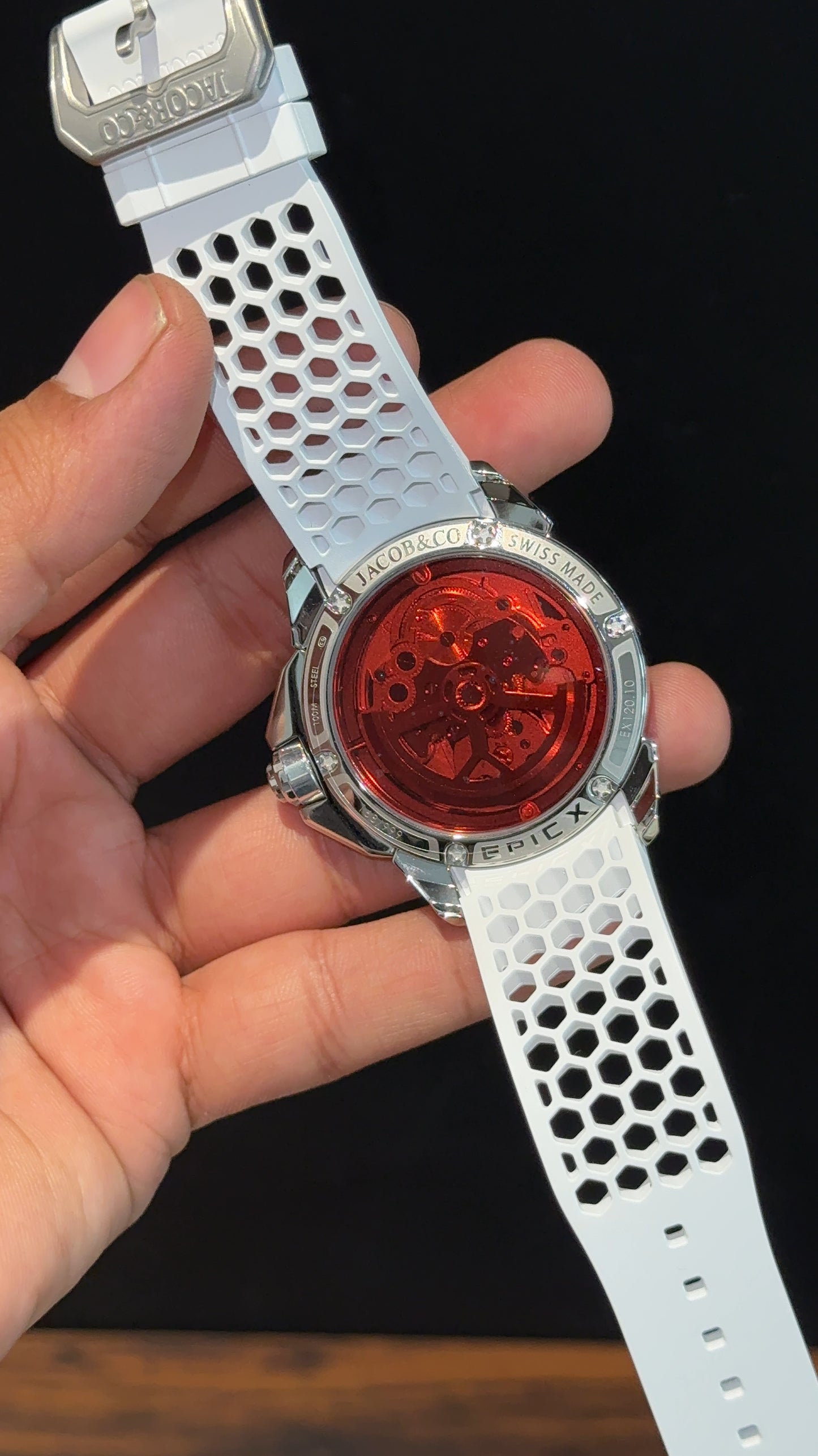 Jacob And Co | Silver Case | CR7 Edition | White Strap | Pendulum | White Machine Dial