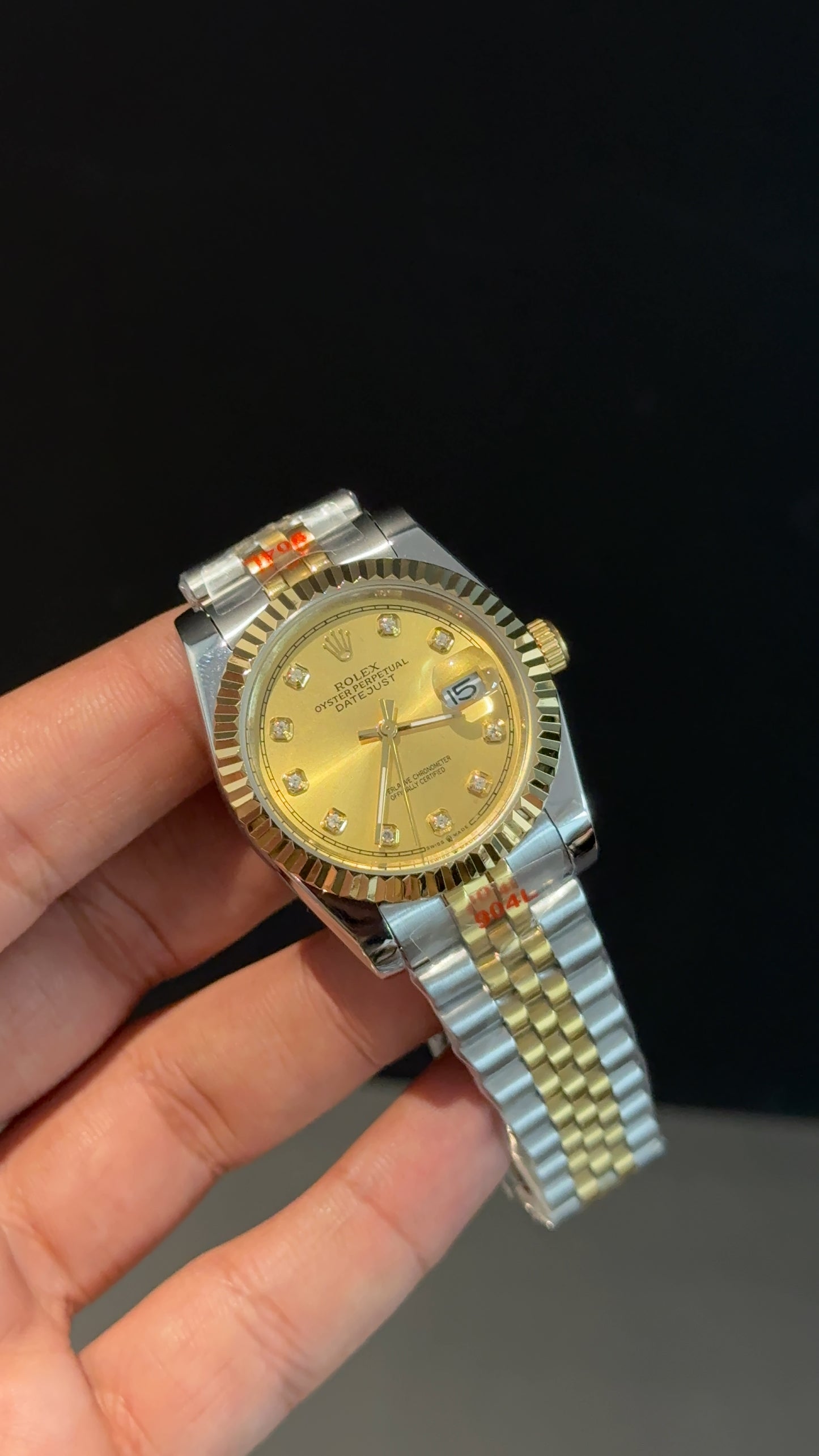 DateJust | 36mm | Gold Two Tone | Gold Diamond Dial