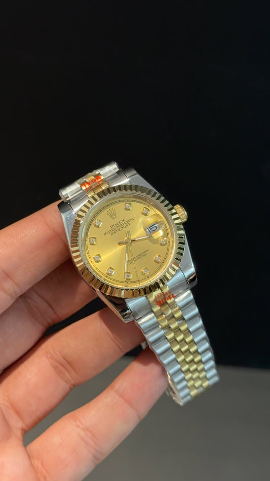 DateJust | 36mm | Gold Two Tone | Gold Diamond Dial