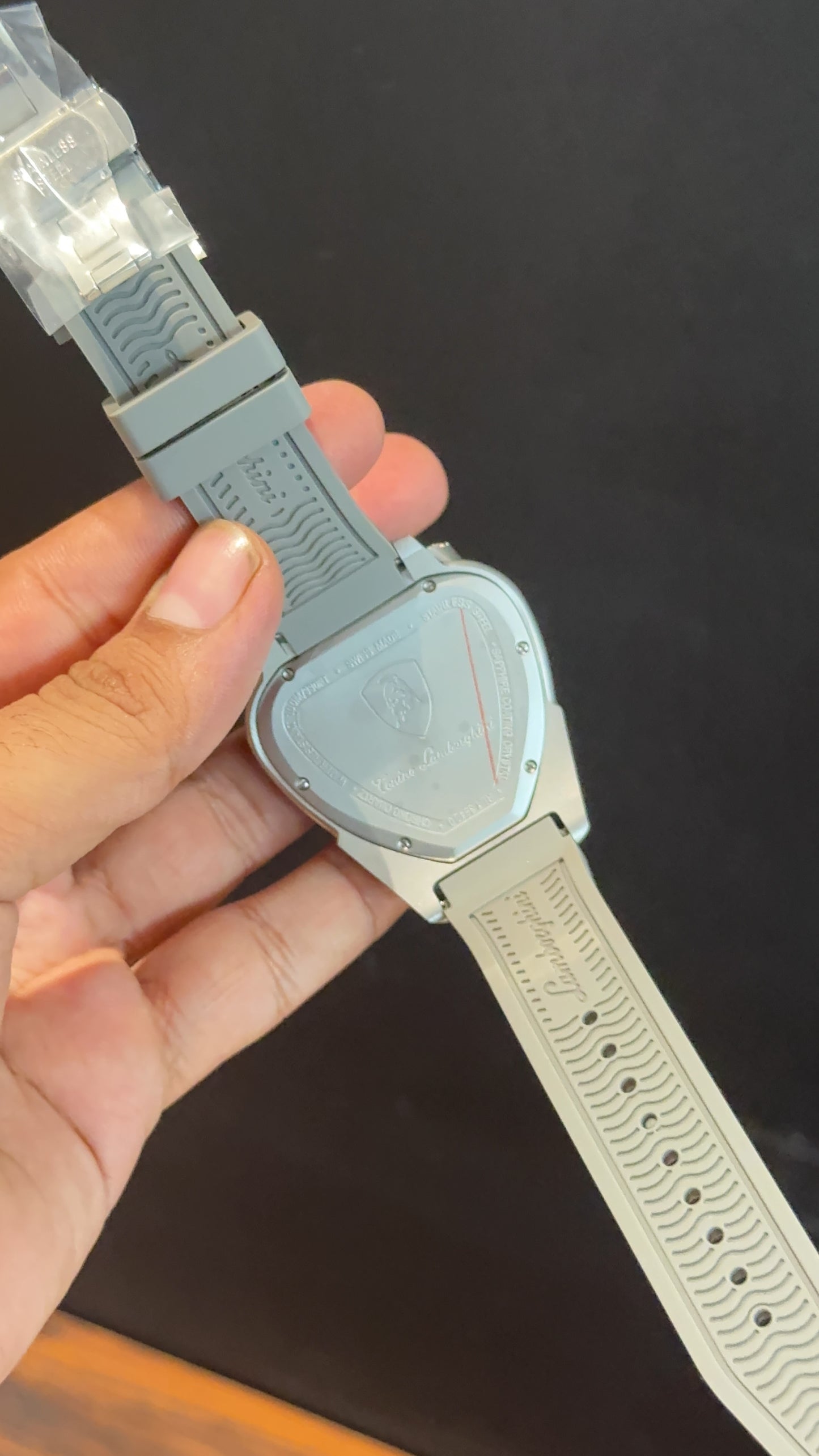 Lamborghini | Grey Bezel | Chrono | Grey Strap | Black Red Dial