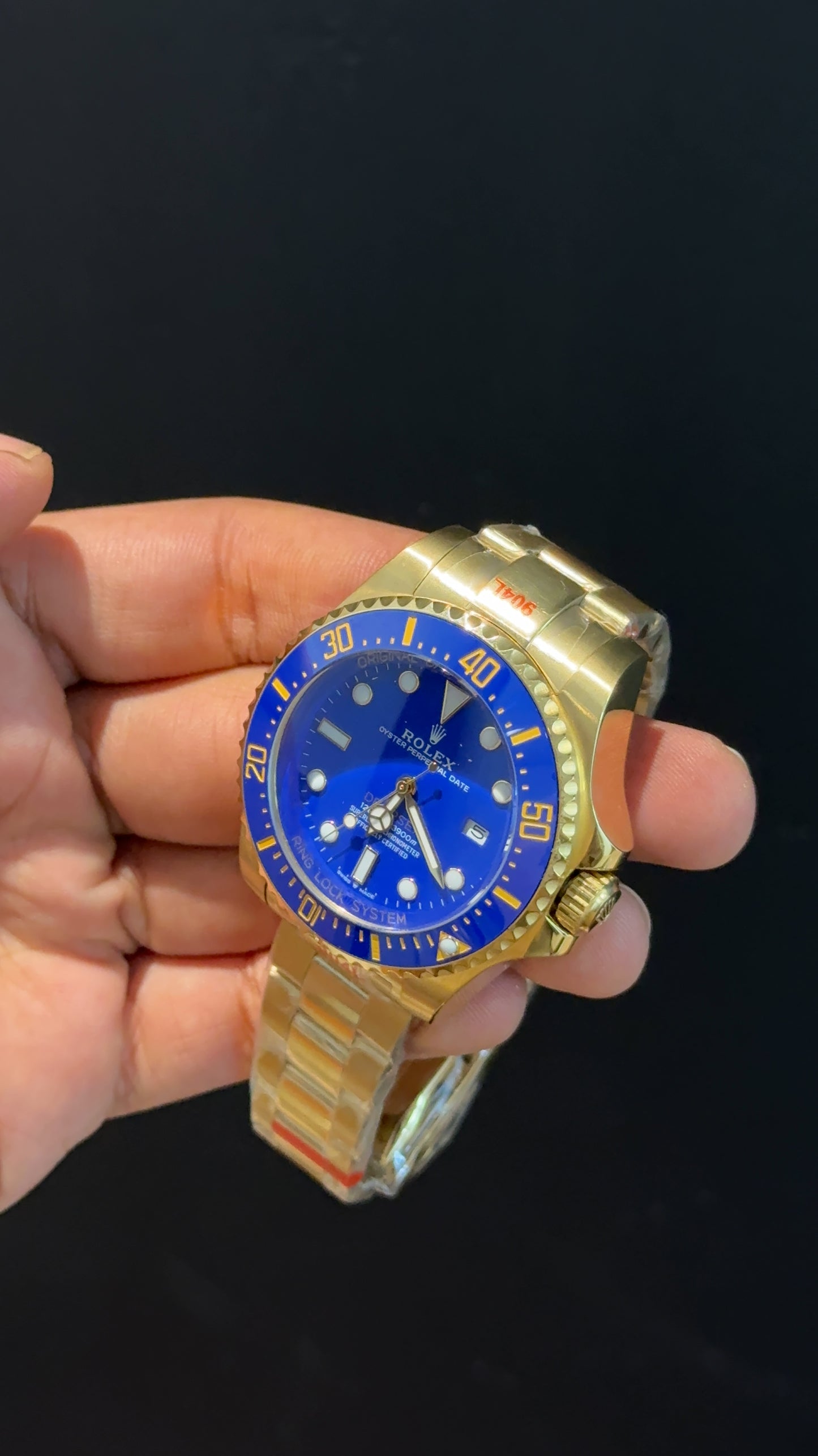 DeepSea | Gold Chain | Blue Dial