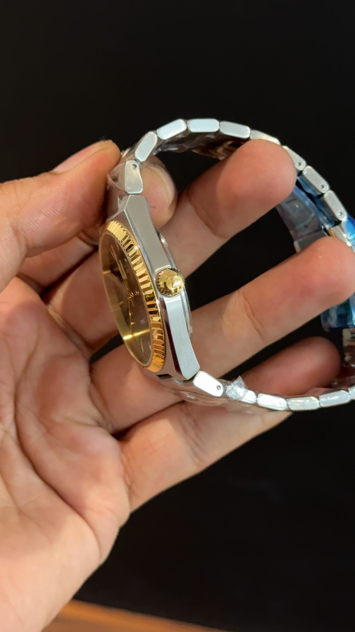 Tissot Prx | Silver Chain | Gold Bezel | Green Plain Dial