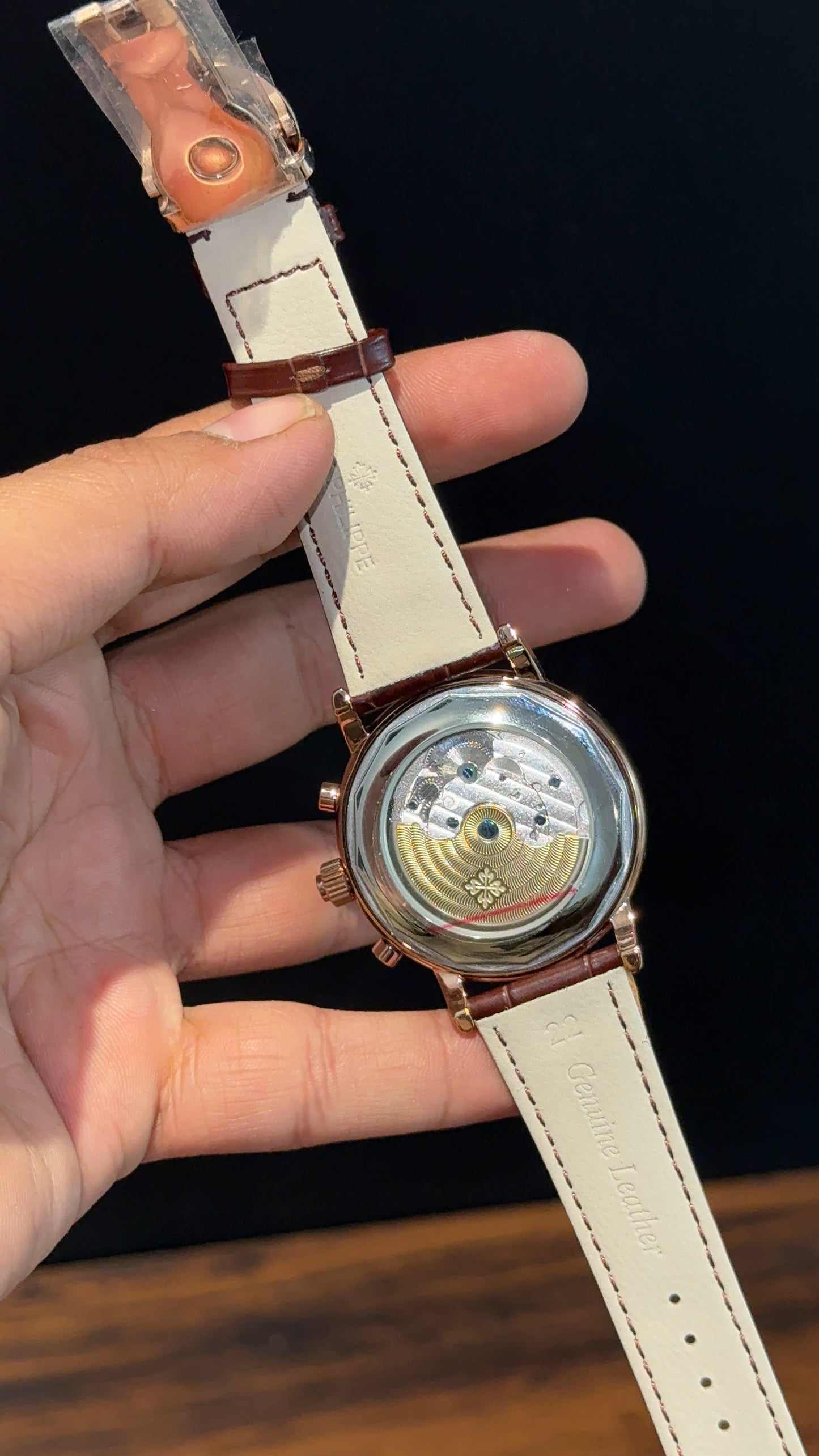 Patek Century | Auto | Rose Case | White Dial | Brown Leather Strap