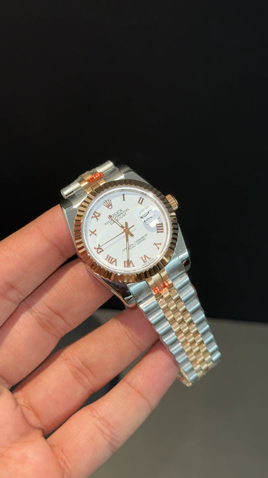 DateJust | 36mm | Rose Two Tone | White Roman Dial