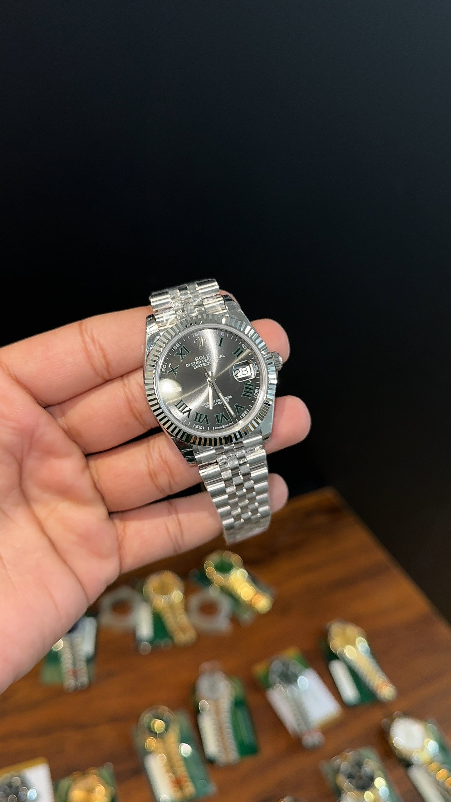 Premium Datejust | 40mm | Silver Chain | Wimbledon Dial