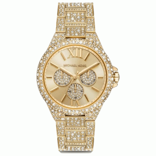 Michael Kors Women’s | Gold Pave Stainless Steel Gold Dial 42mm Watch MK6958