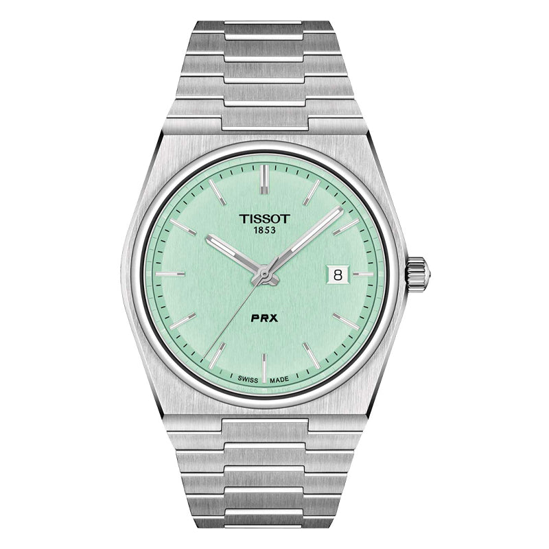 TISSOT PRX Men’s Swiss Made Quartz Silver Stainless Steel Light Green Dial 40mm Watch T137.410.11.091.01