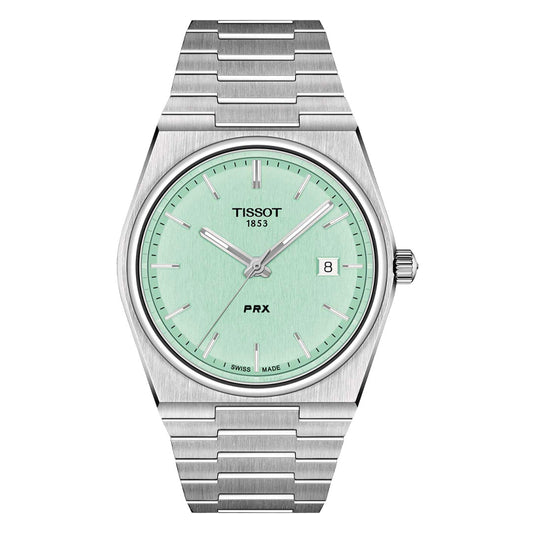 TISSOT PRX Men’s Swiss Made Quartz Silver Stainless Steel Light Green Dial 40mm Watch T137.410.11.091.01