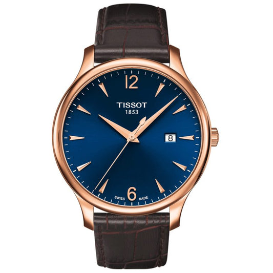 TISSOT Men’s Swiss Made Quartz Brown Leather Strap White Dial 42mm Watch T063.610.36.047.00