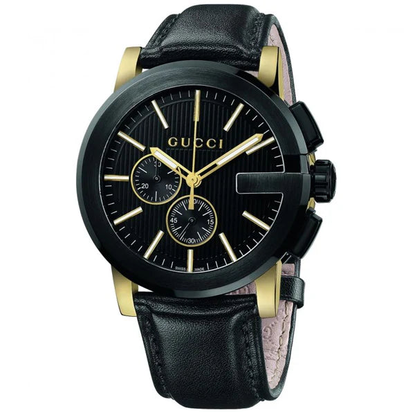 Gucci Men’s | Quartz Leather Strap Black Dial 44mm YA101203