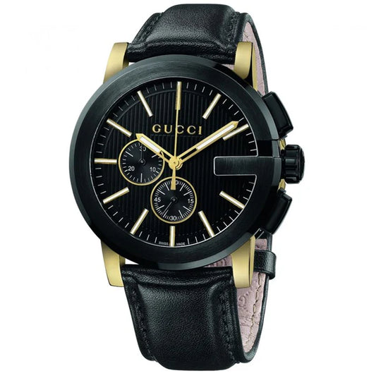 Gucci Men’s | Quartz Leather Strap Black Dial 44mm YA101203