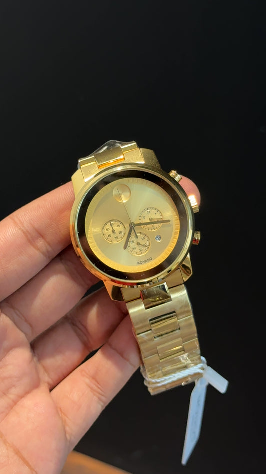 Movado | Gold Chain | Chrono | Gold Dial