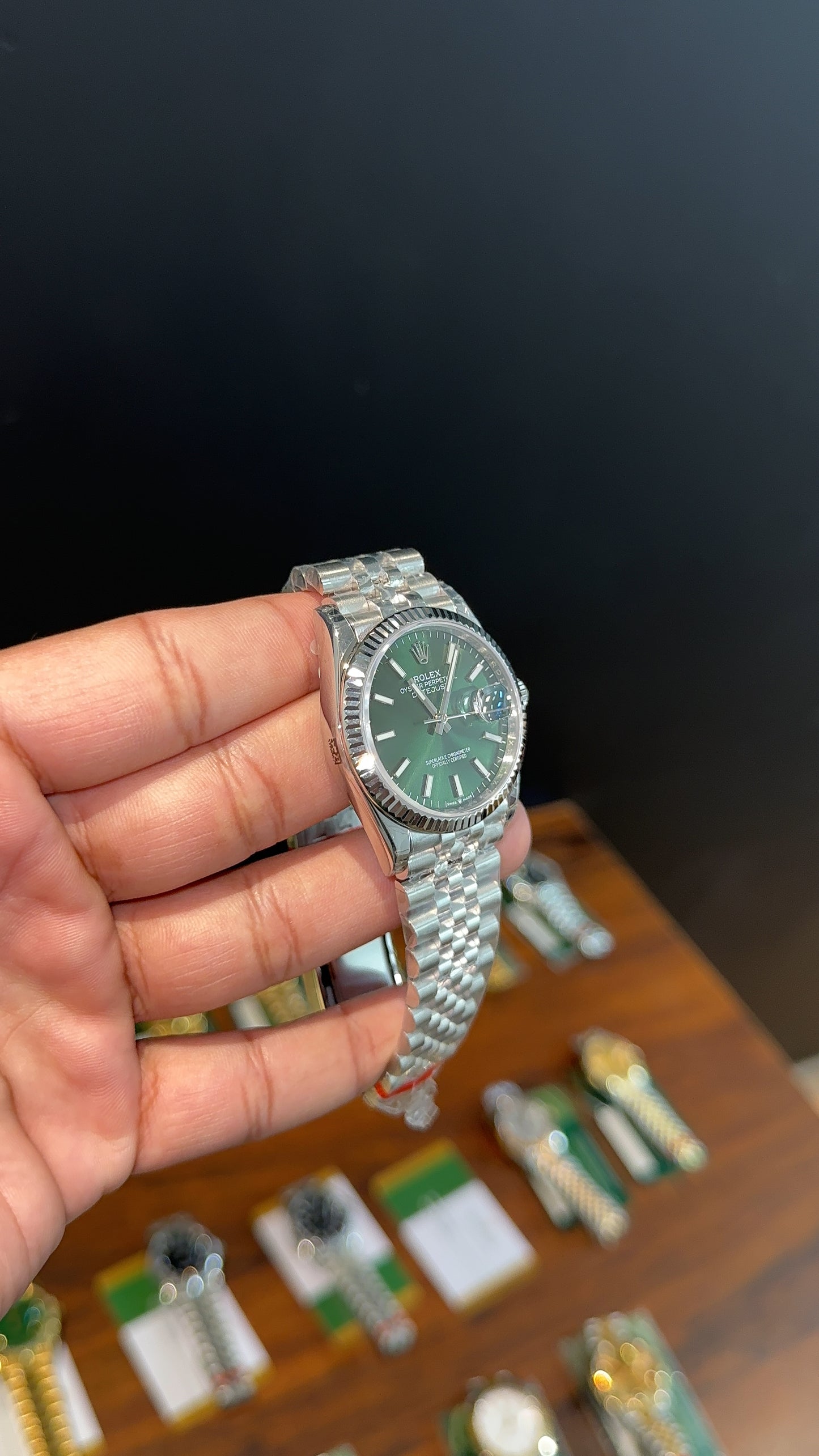 Premium Datejust | 36mm | Silver Chain | Mint Green Dial