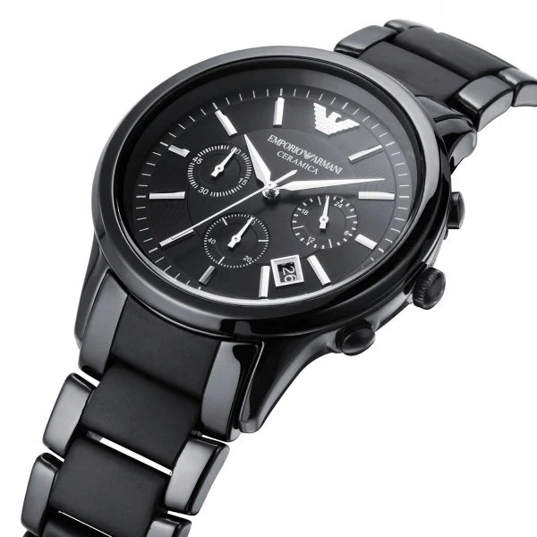 Emporio Armani Men’s Chronograph Quartz Stainless Steel Black Dial 43mm Watch AR1452
