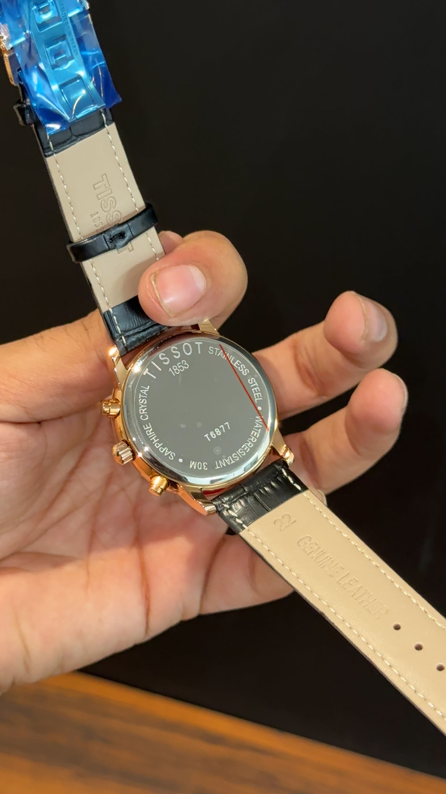 Tissot Rose | Chrono | Black Leather Strap | Black Dial