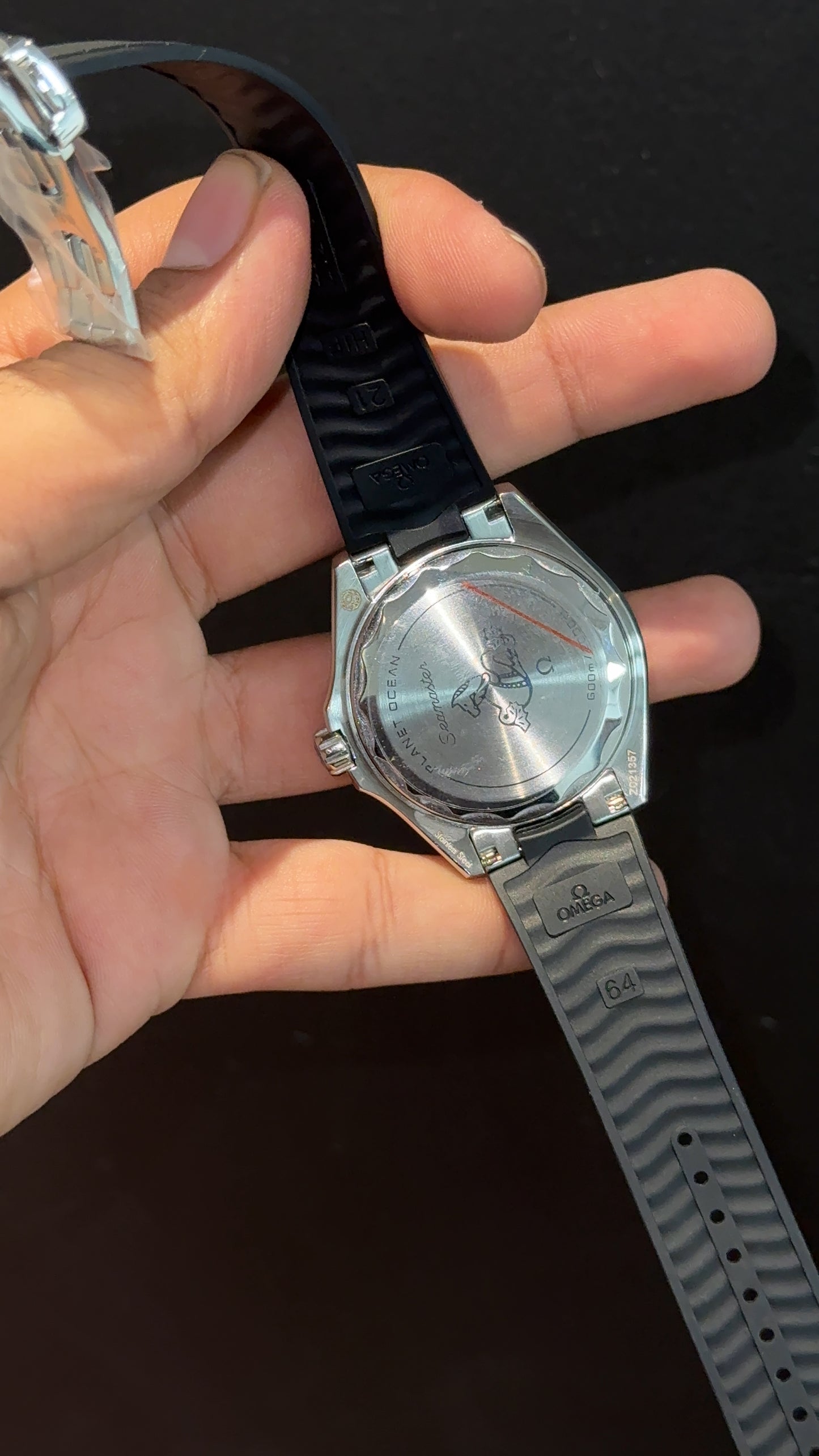 Omega Seamaster | Orange Bezel | Planet Ocean | Black Silicone Strap | Black Dial