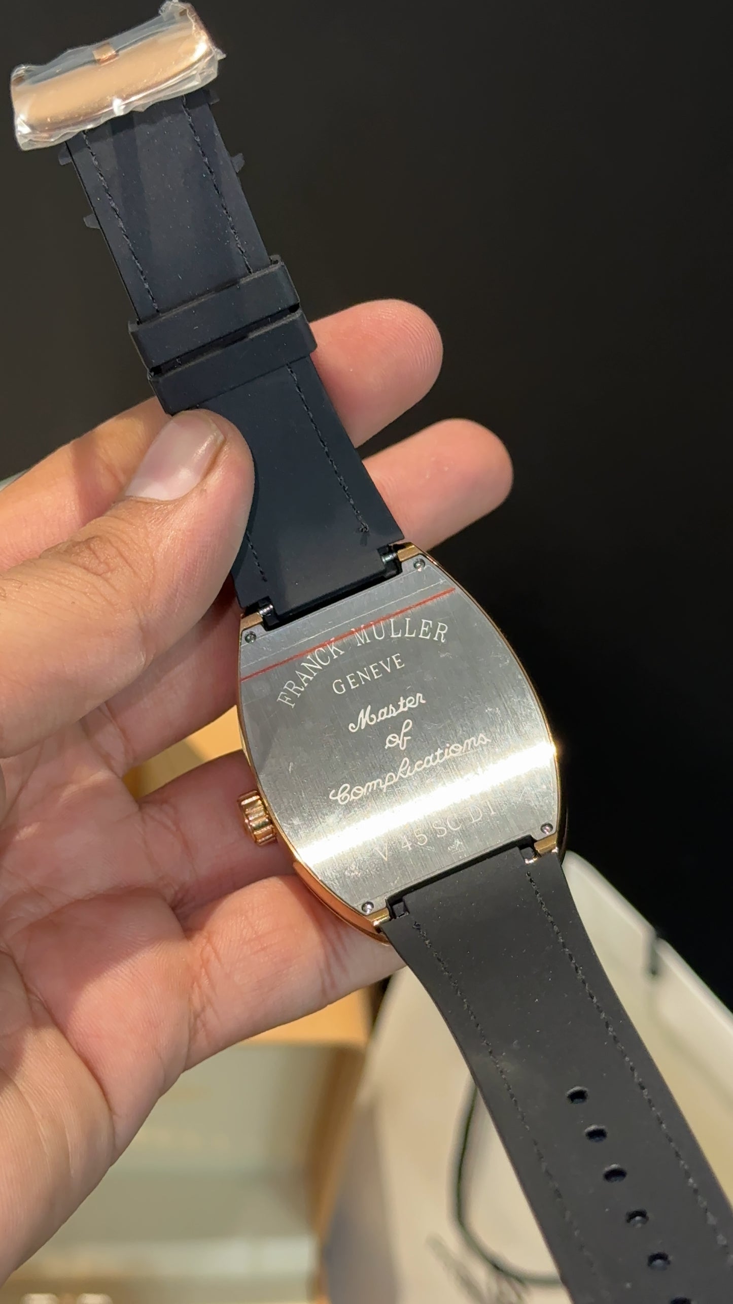 Premium Franck Muller | Vanguard S6 Edition | Yachting Skeleton | Rose Case | Blue Strap | Blue Dial