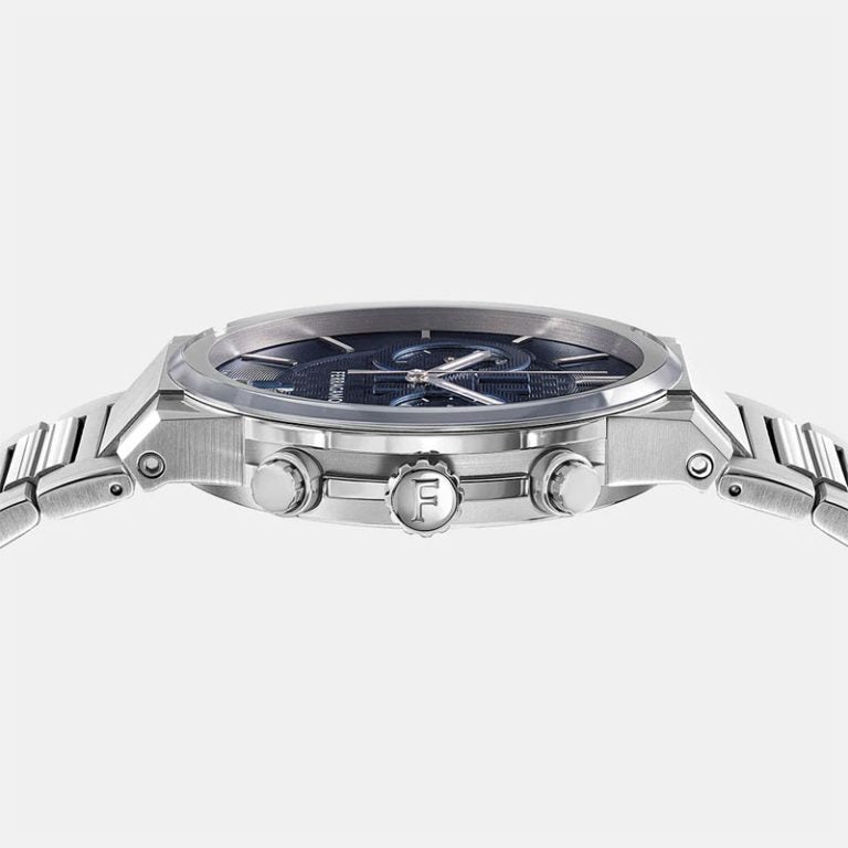 Ferragamo Men’s Swiss Made Quartz Silver Stainless Steel Blue Dial 41mm Watch SFME01123