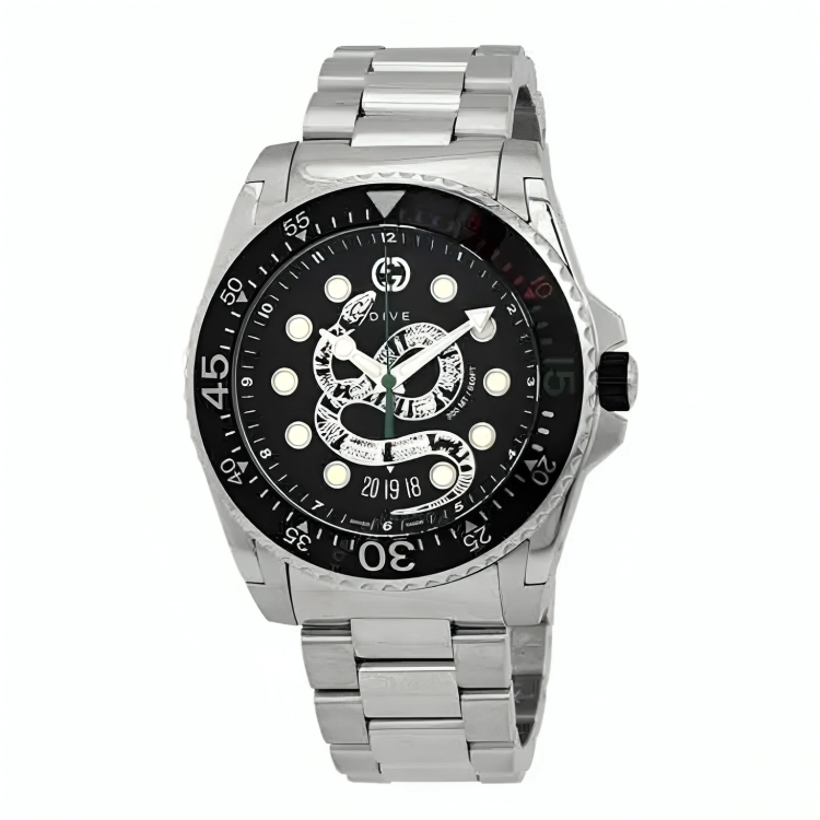 Gucci Men’s | Quartz Stainless Steel Black Dial 45mm YA136218
