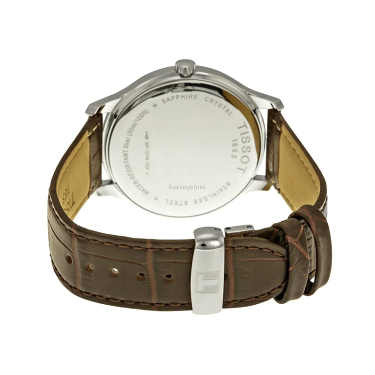 TISSOT Men’s Swiss Made Quartz Brown Leather Strap Silver Dial 42mm Watch T063.610.16.037.00