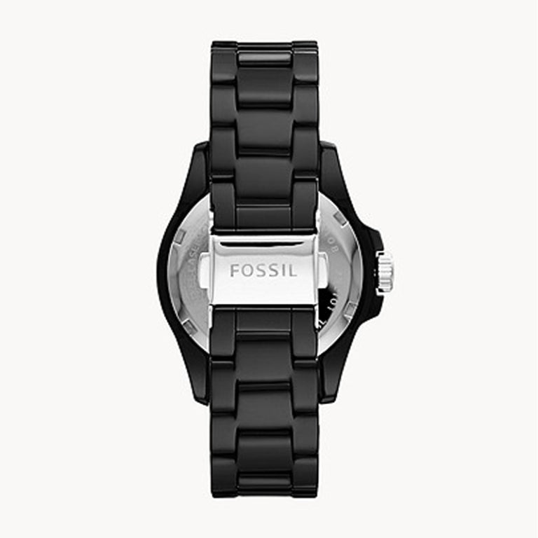 Fossil Women’s Quartz Black Ceramic Chain Black Dial 36mm CE1108 - twentyfour