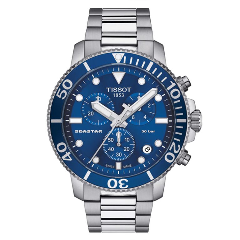 TISSOT Men’s Quartz Swiss Made Silver Stainless Steel Blue Dial 45mm Watch T120.417.11.041.00