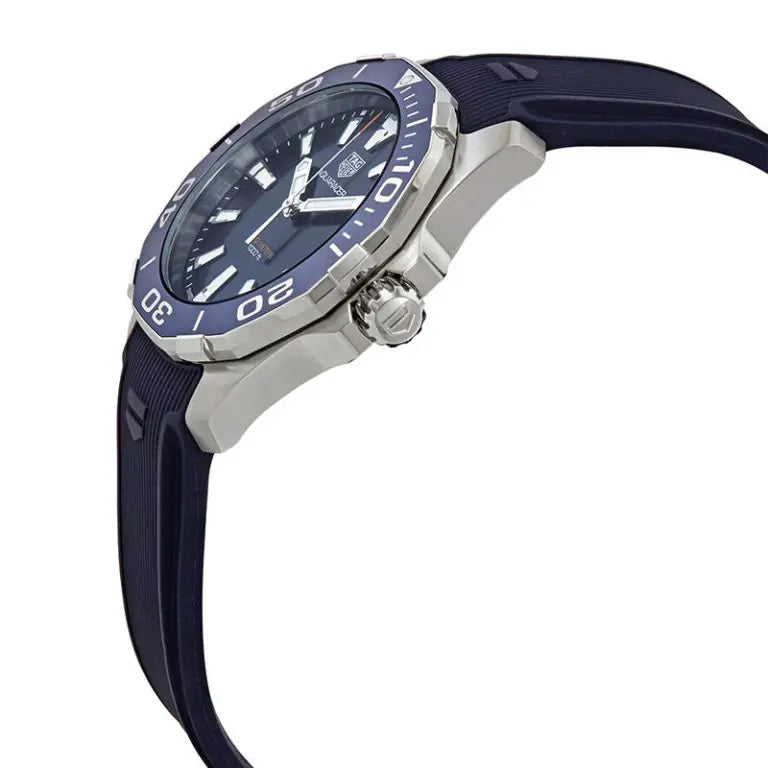 Tag Heuer Aquaracer Men’s Quartz Swiss Made Blue Silicone Strap Blue Dial 41mm Watch WAY111C.FT6155