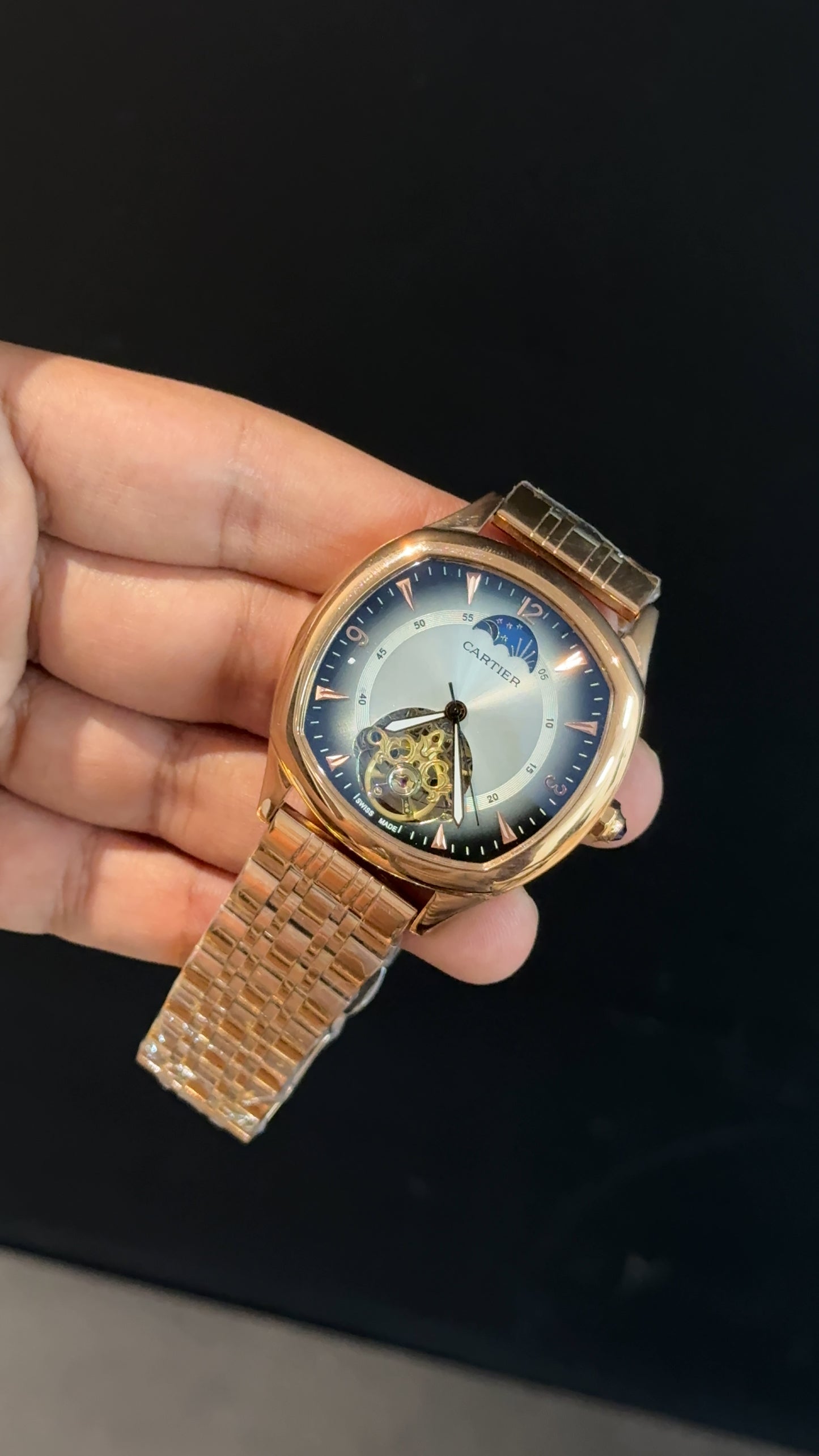 Cartier | Rose Chain | Pendulum | Moonphase | Shady White Blue Dial