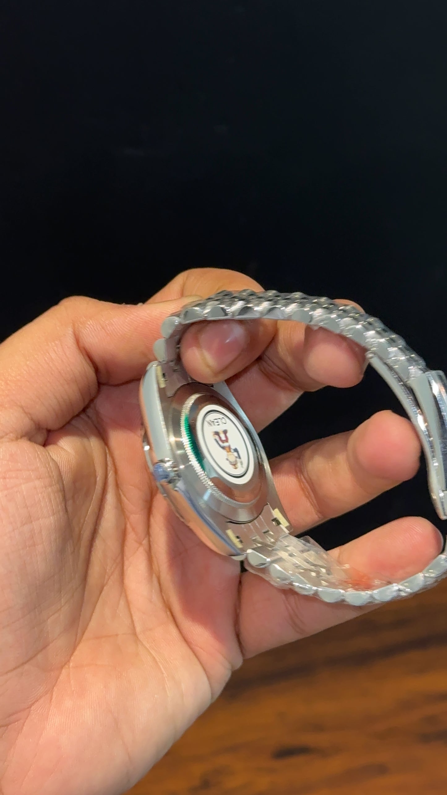 Premium Datejust | Silver Chain | Black Dial