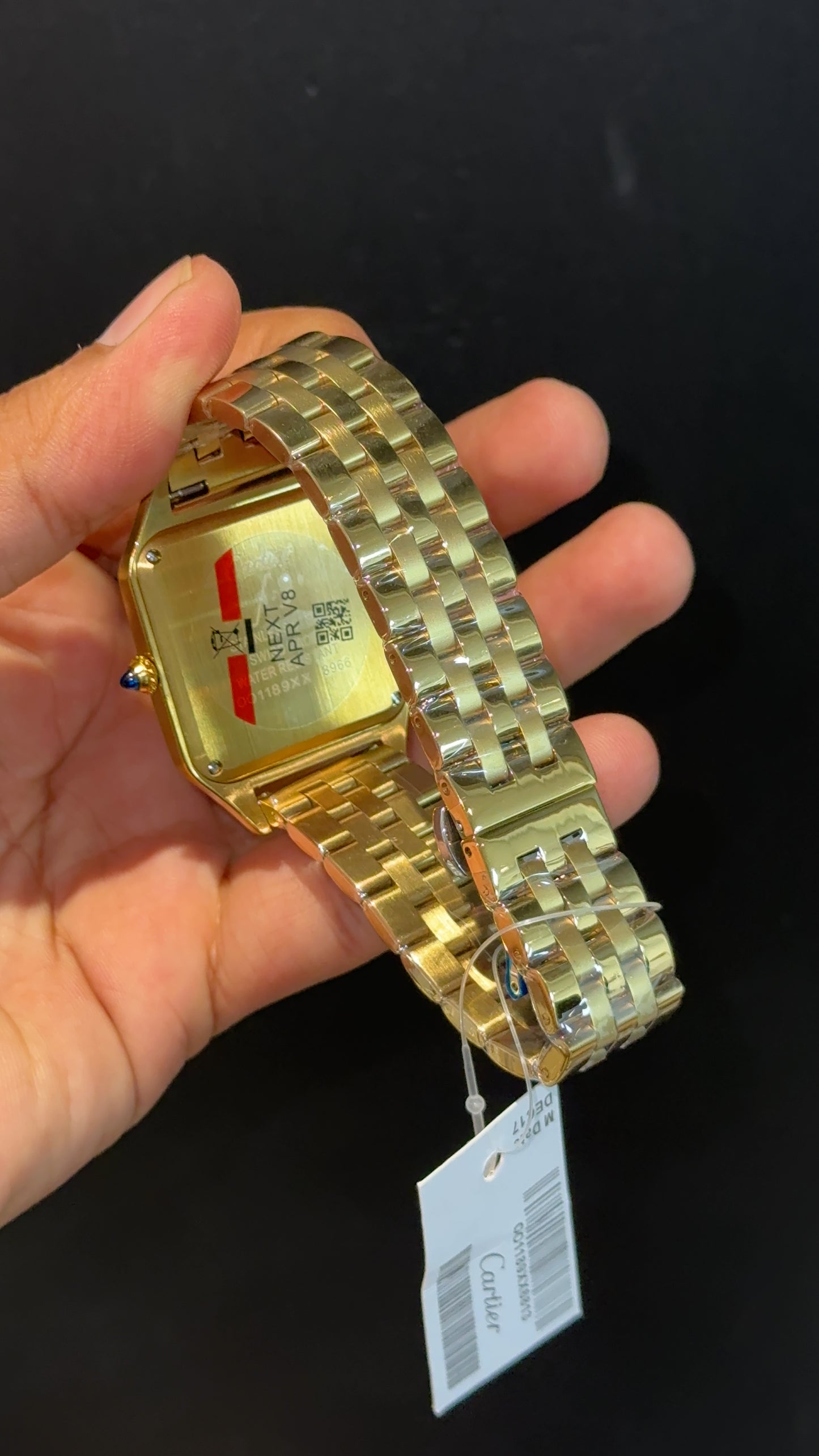 Santos De Cartier | Slim Edition | Gold Chain | Blue Dial