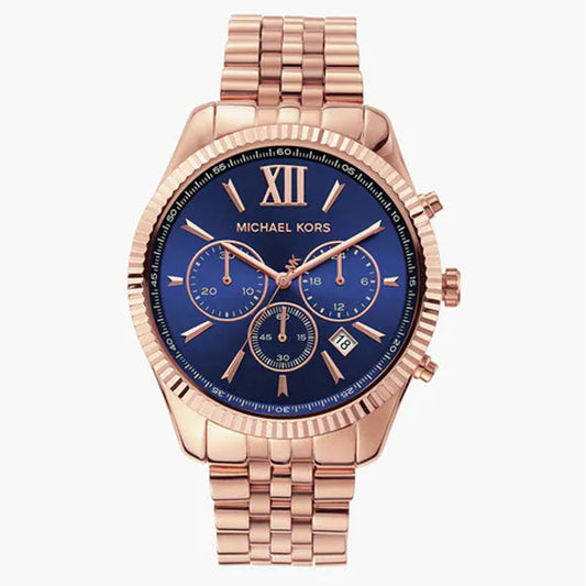 Michael Kors Women’s Quartz Rose Gold Stainless Steel Blue Dial 42mm Watch MK6710