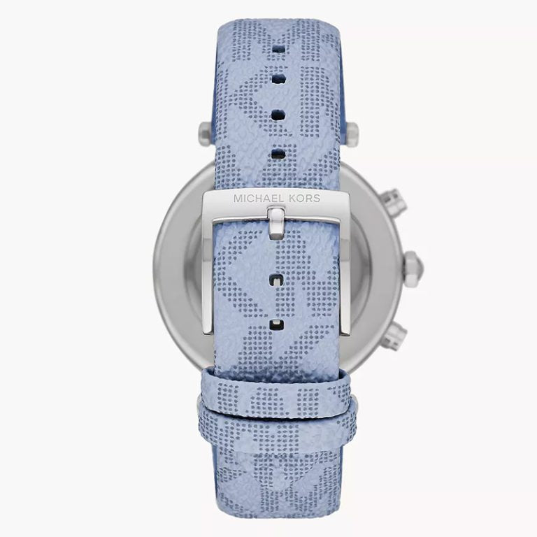Michael Kors Women’s MK6936 | Sky Blue Leather Strap Silver Dial 39mm