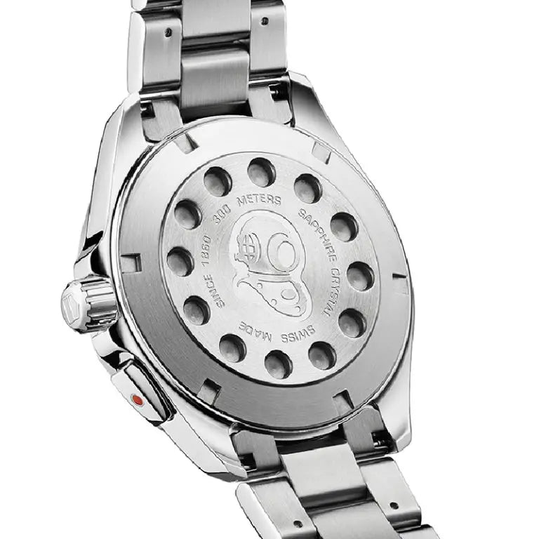 Tag Heuer Aquaracer Men’s Quartz Swiss Made Silver Stainless Steel Black Dial 40mm Sports Alarm Watch WAY111Z.BA0928 - twentyfour