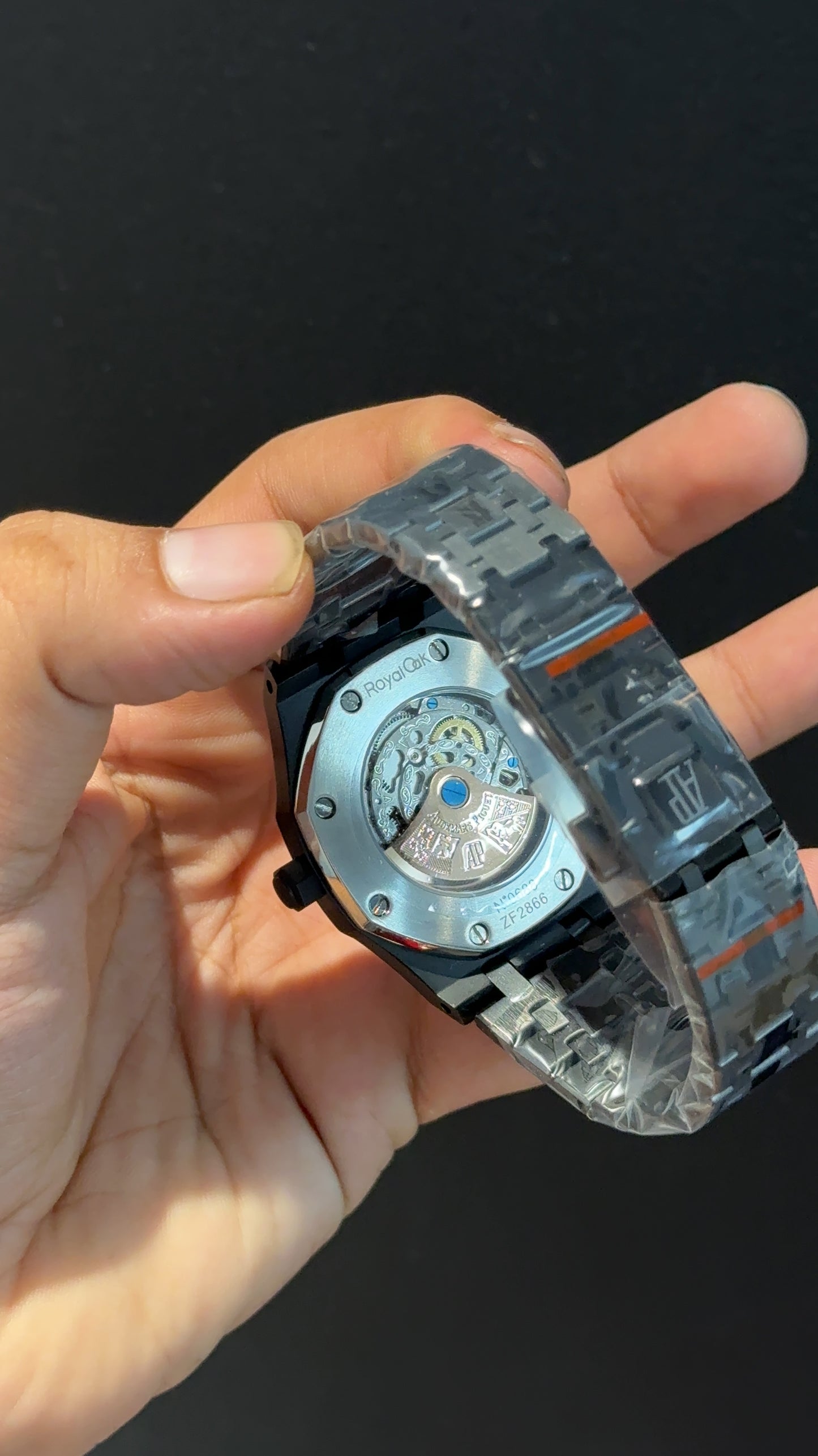 AP Skeleton | Auto | Black Chain | Blue Dial