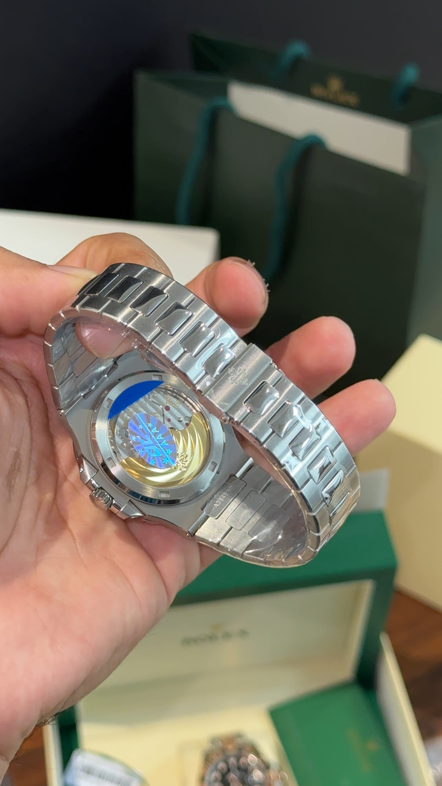Premium Patek | Auto | Silver Chain | Green Dial