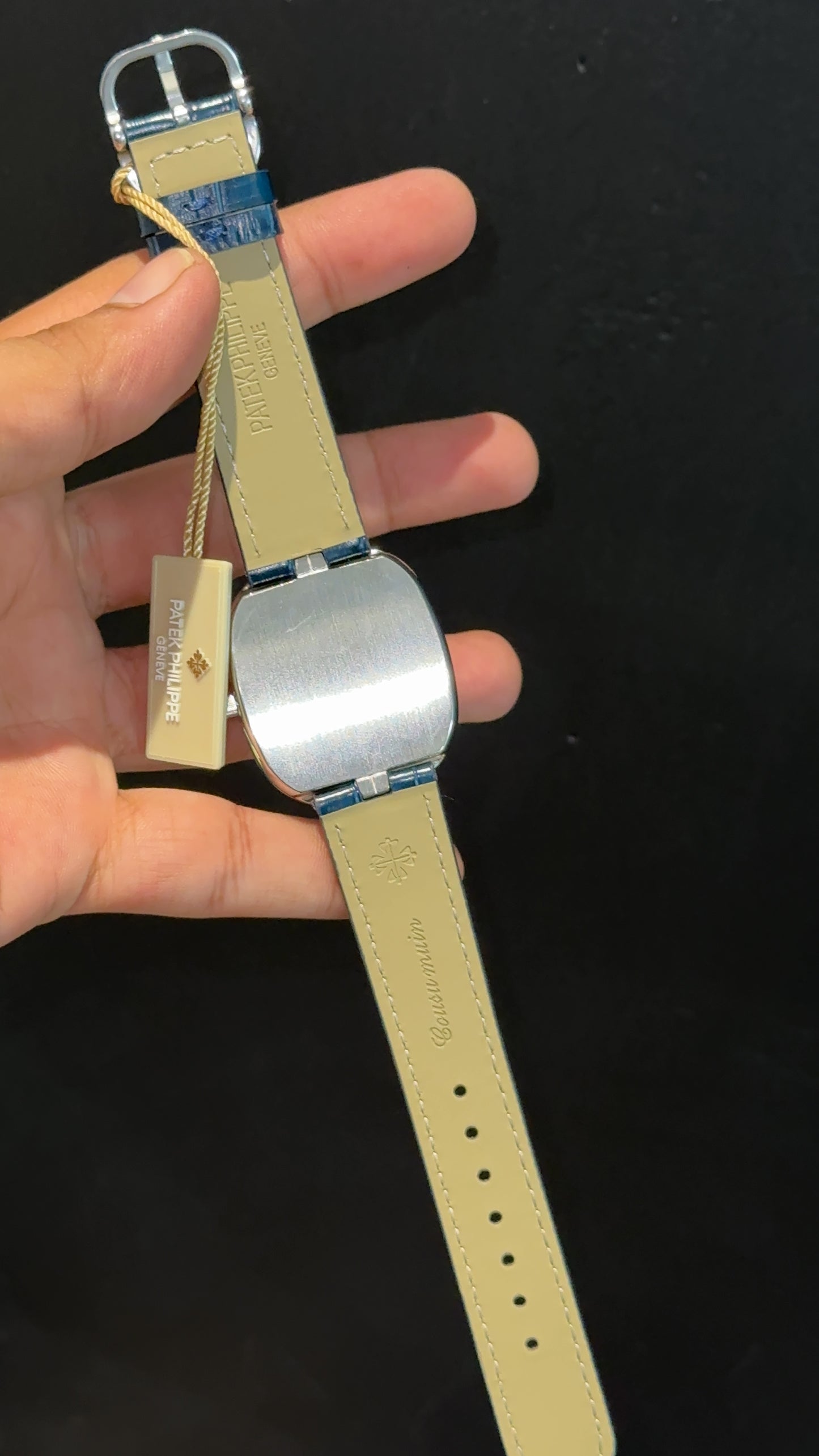 Pp Ellipse | Silver Case | Blue Leather Strap | Blue Ebony Dial