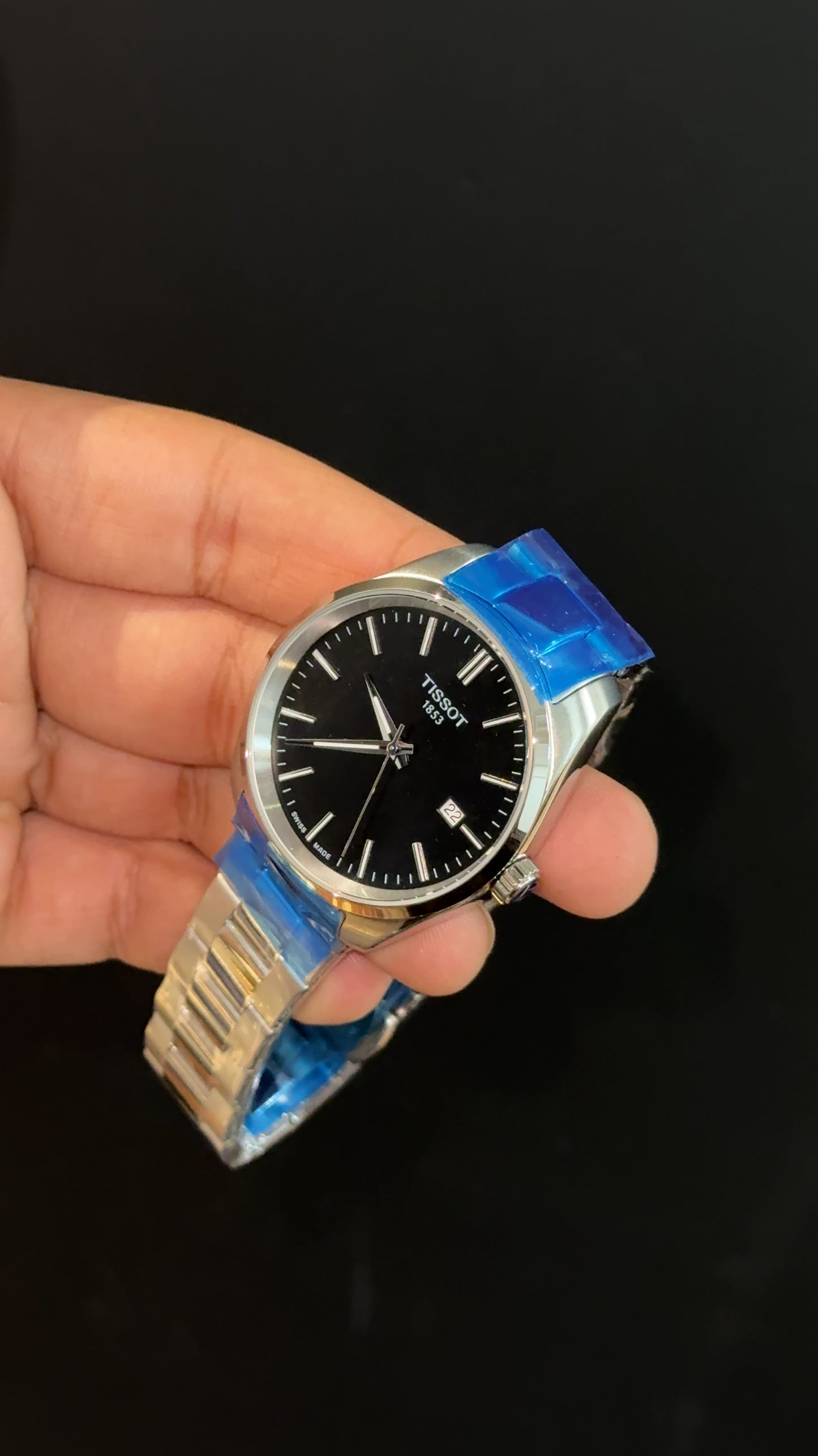 Tissot | Silver Oyester Chain | Black Dial