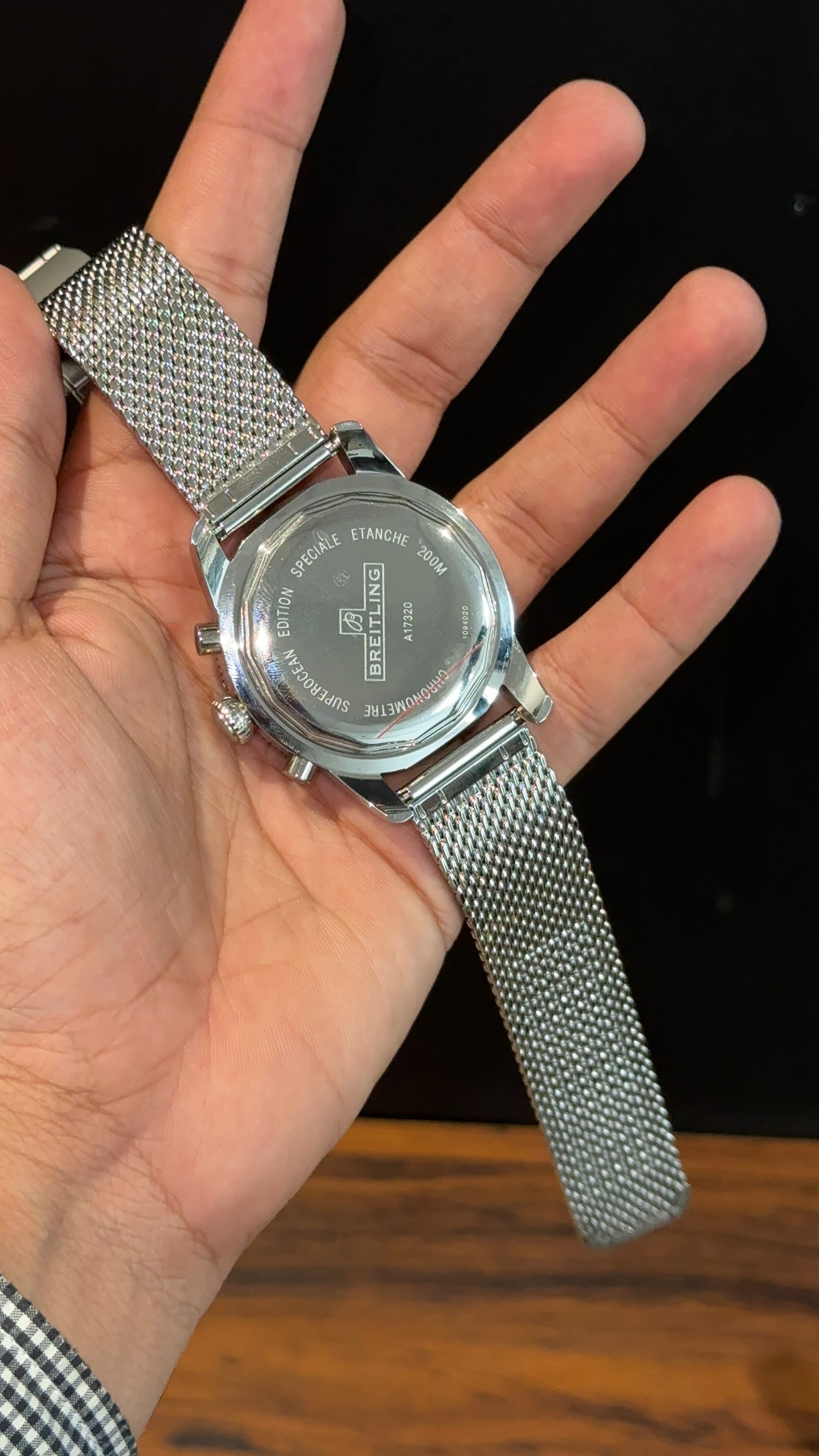 Brietling | Silver Magnetic Chain | Chrono | Silver Digits Black Dial