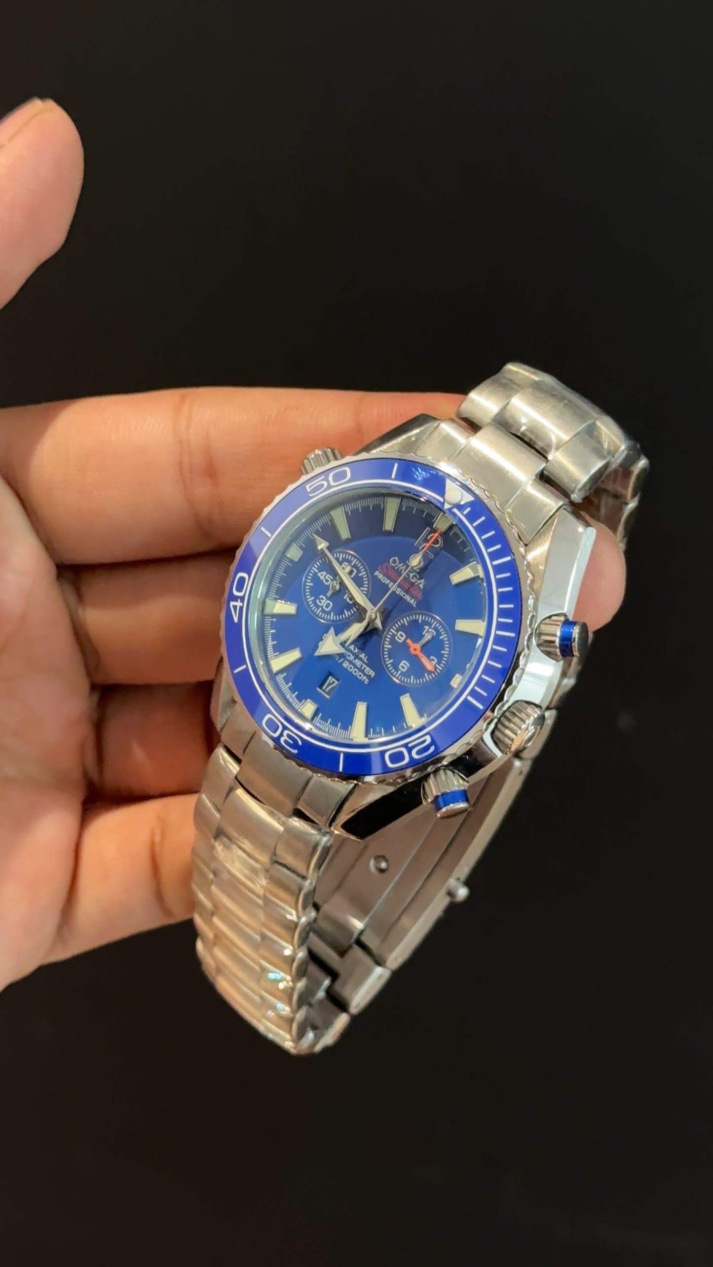 Omega Seamaster | Silver Chain | Blue Bezel | Chrono | Blue Dial