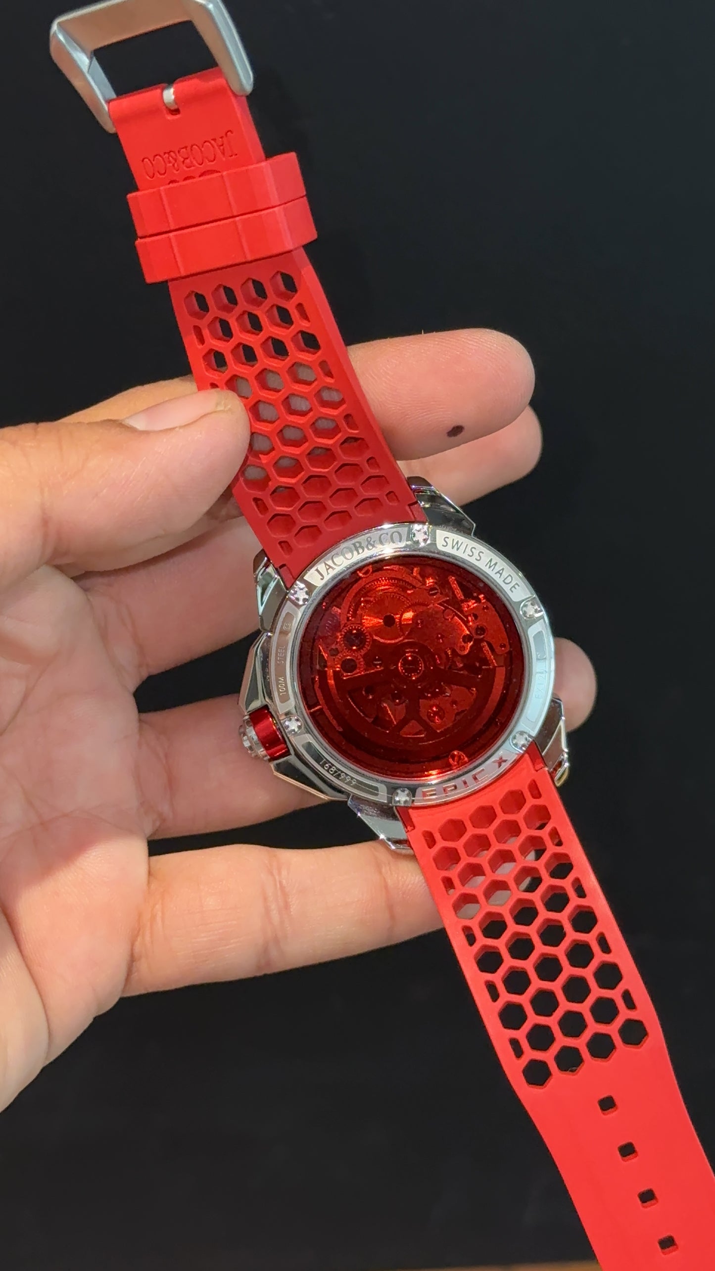Jacob And Co | Silver Case | CR7 Edition | Red Strap | X Pendulum Machine | Red Dial