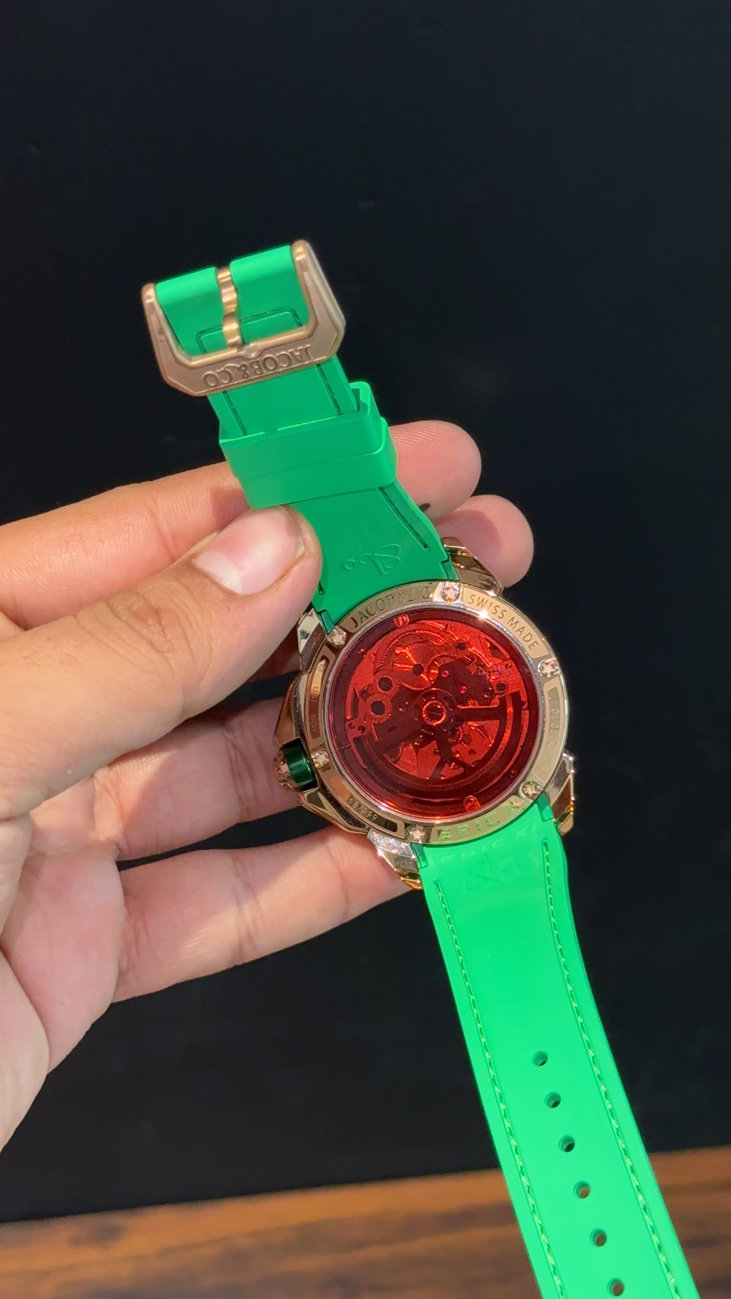 Jacob And Co | Rose Case | CR7 Edition | Green Strap | Pendulum | Green Machine Dial
