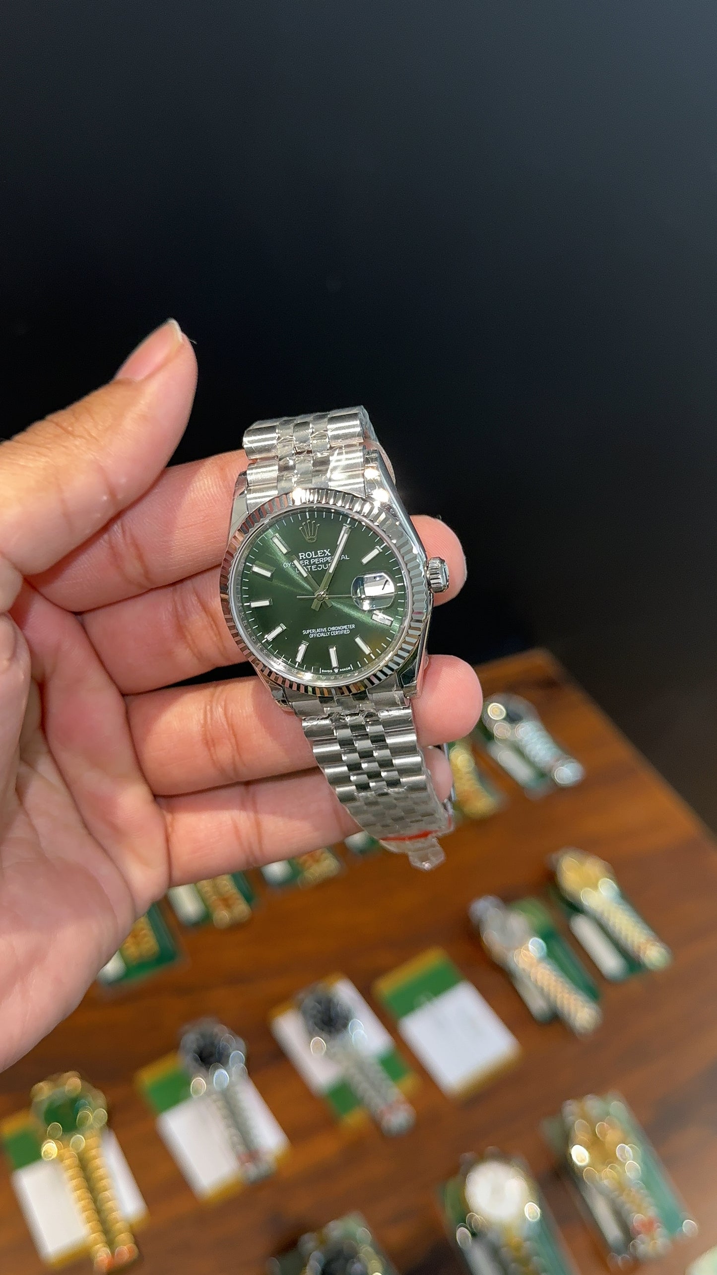 Premium Datejust | 36mm | Silver Chain | Mint Green Dial