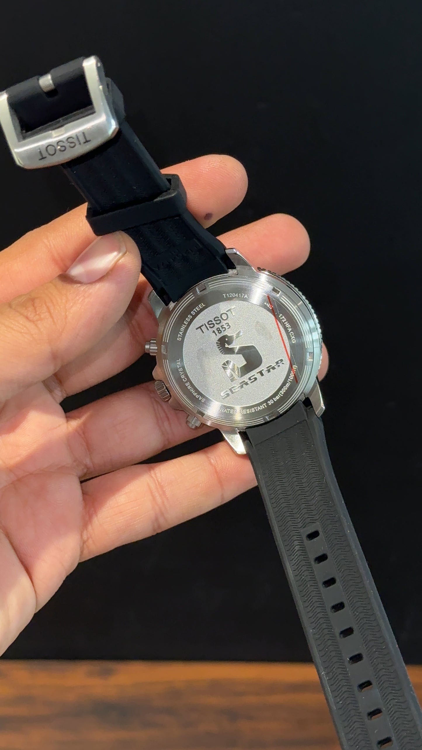 Tissot Seastar | Black Strap | Chrono | Gradient Blue Dial