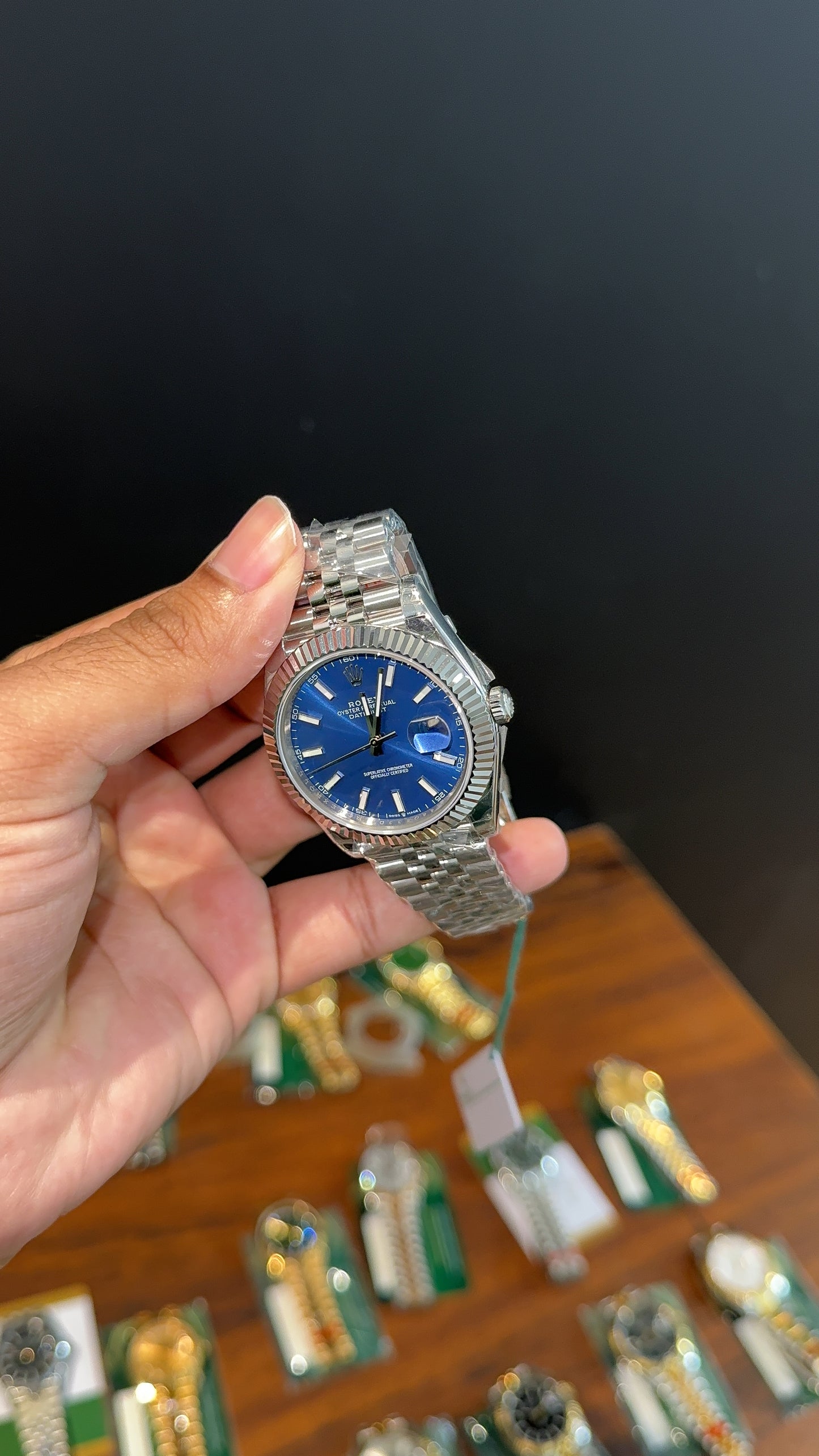 Premium Datejust | 40mm | Silver Chain | Blue Dial