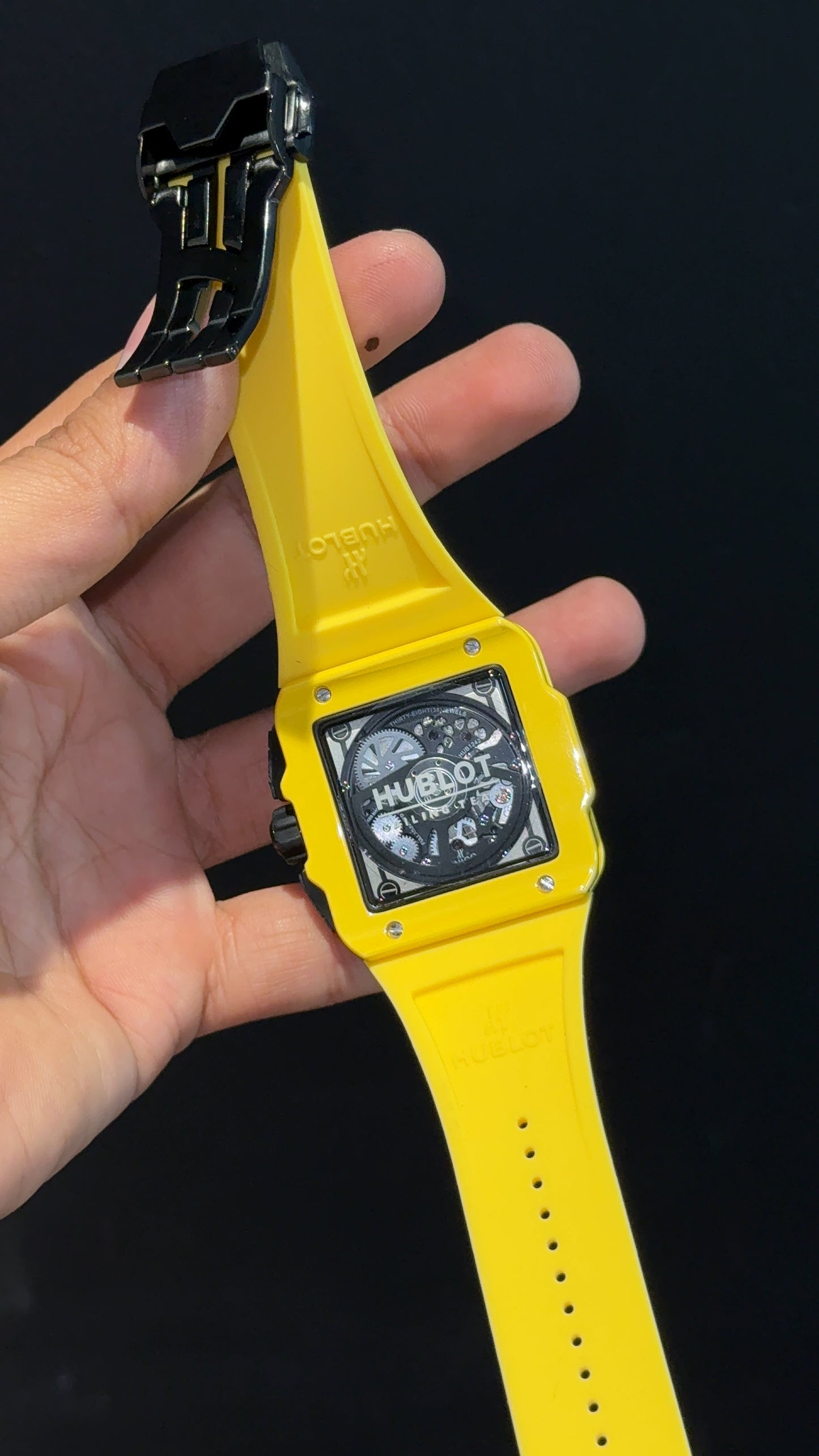 Premium Hublot Square | Big Bang Unico Edition | Yellow Strap | Yellow Dial