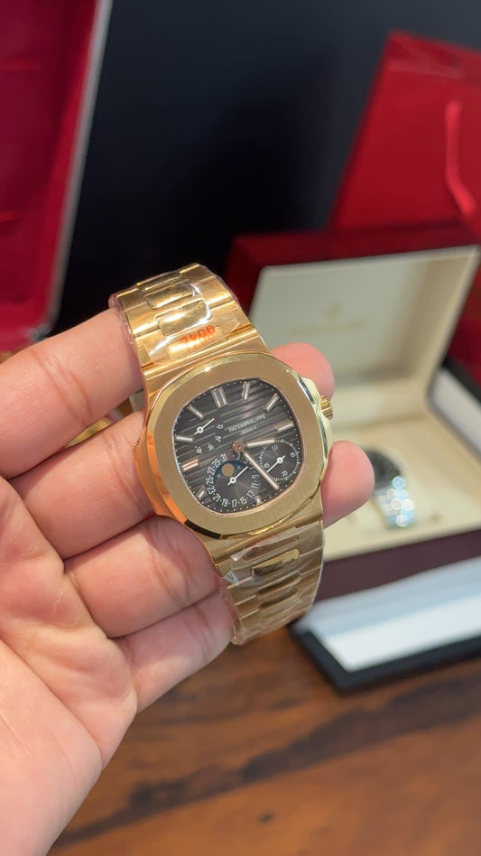 Premium Patek | Gold Chain | Chrono | Grey Dial